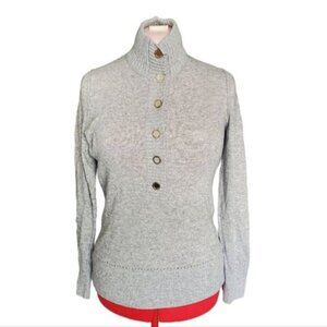 Tory Burch Giselle Rib Trim Mock Neck Sweatshirt Size M